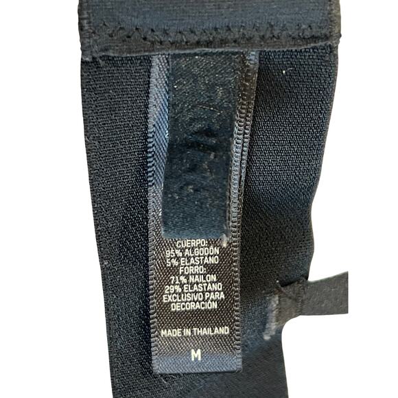 Skims Cotton Rib Plunge Bralette in Soot (Black) Women's Size M Unlined Deep V - Picture 6 of 7